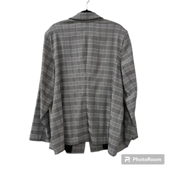 Lane Bryant Womens Gray The Bryant Blazer Glen Plaid Padded Blazer Sz 28 - Picture 2 of 10